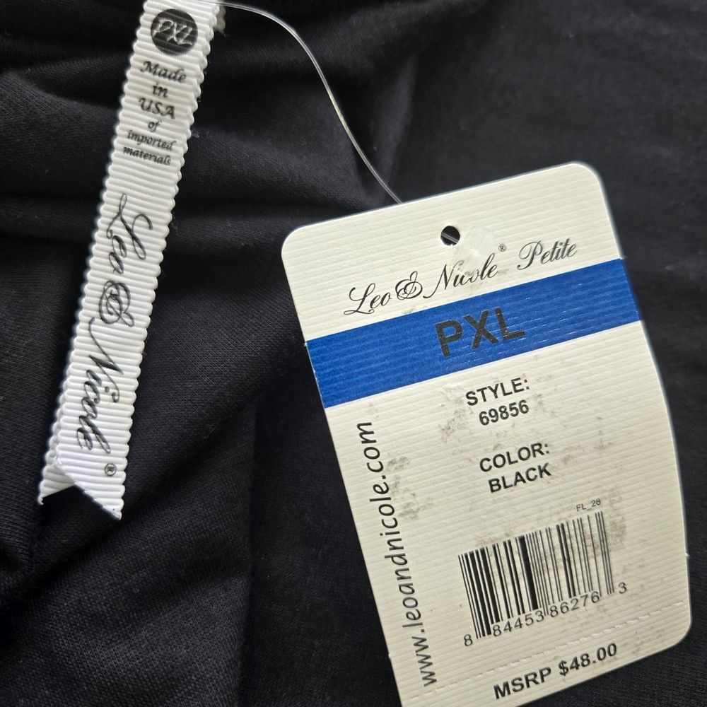 Leo & Nicole Black Mock Neck Top NWT Size PXL - Picture 7 of 9